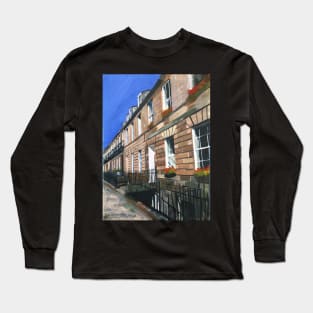 Edinburgh, Railings, Flowers, Shadows Long Sleeve T-Shirt